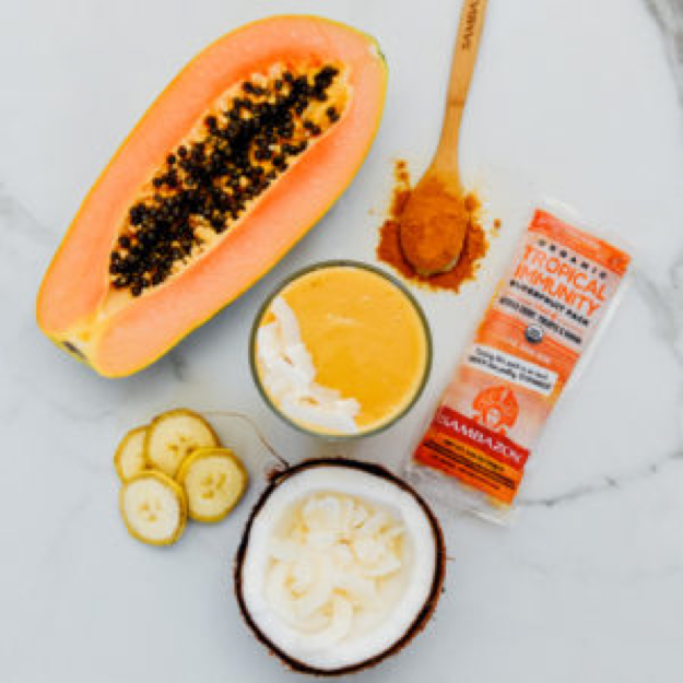 Coconut, Papaya &amp; Acai Immune Booster Smoothie Recipe | Sambazon