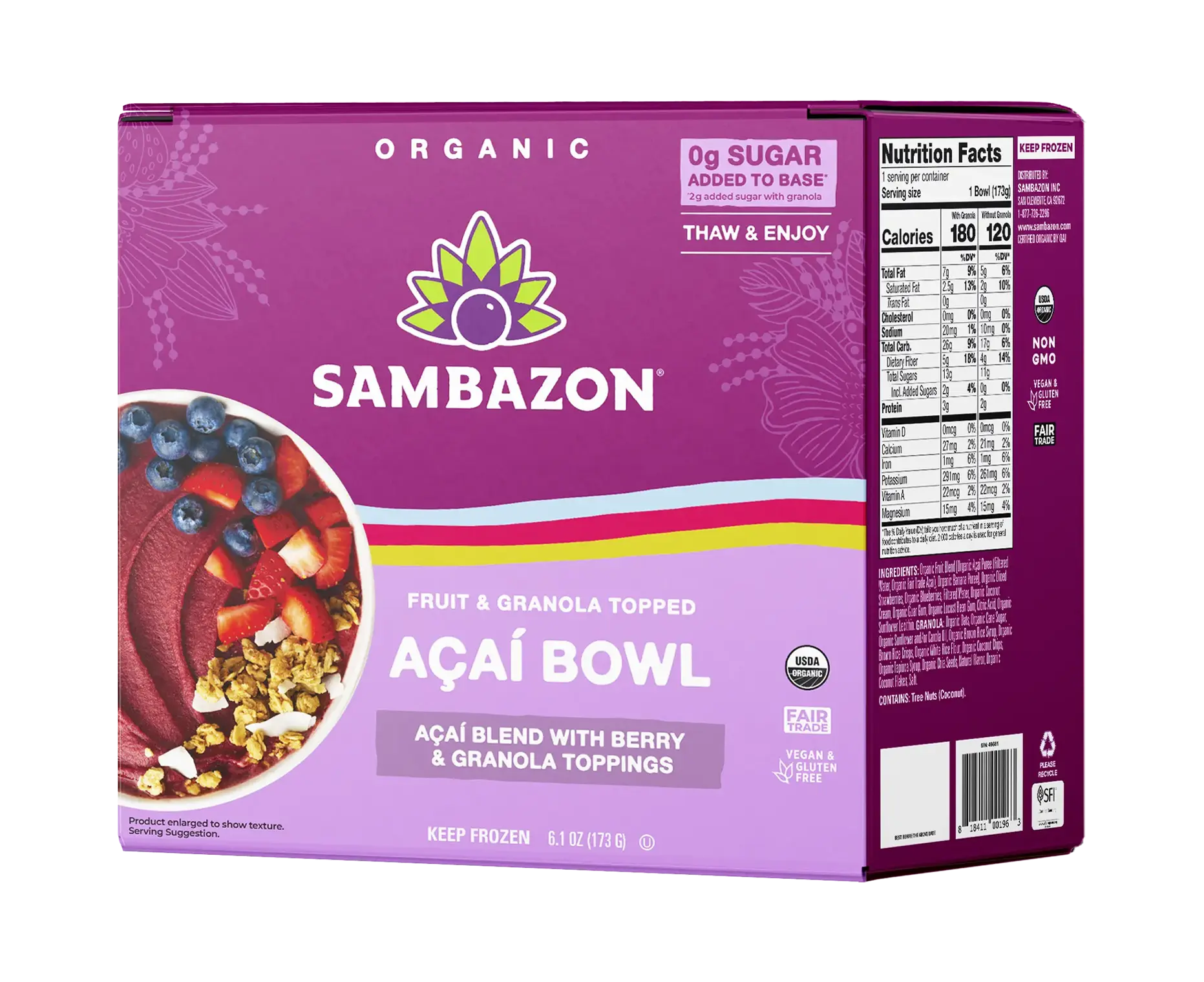 Fruit & Granola Topped Açaí Bowl – Açaí Blend