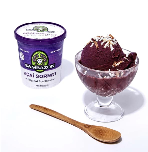 Acai Sorbet scoopable with spoon
