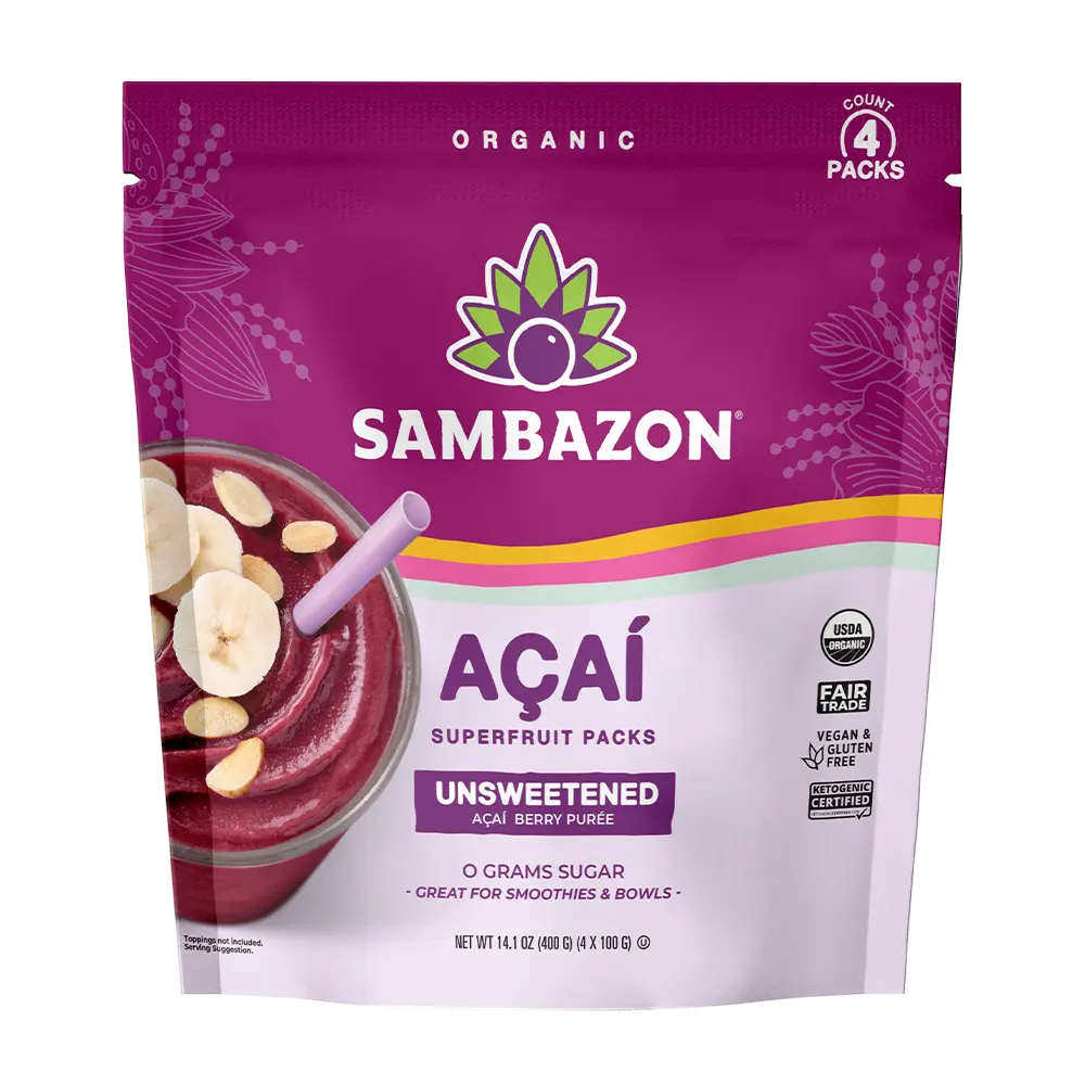 Frozen Acai Puree - Unsweetened Packs for Bowls & Smoothies