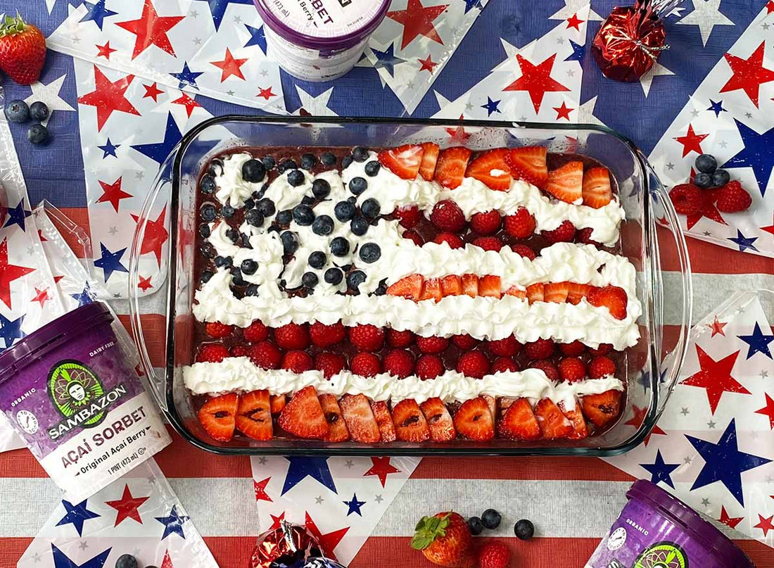 How to Make a Fourth of July Cake: American Flag Cake with Açaí Sorbet Recipe