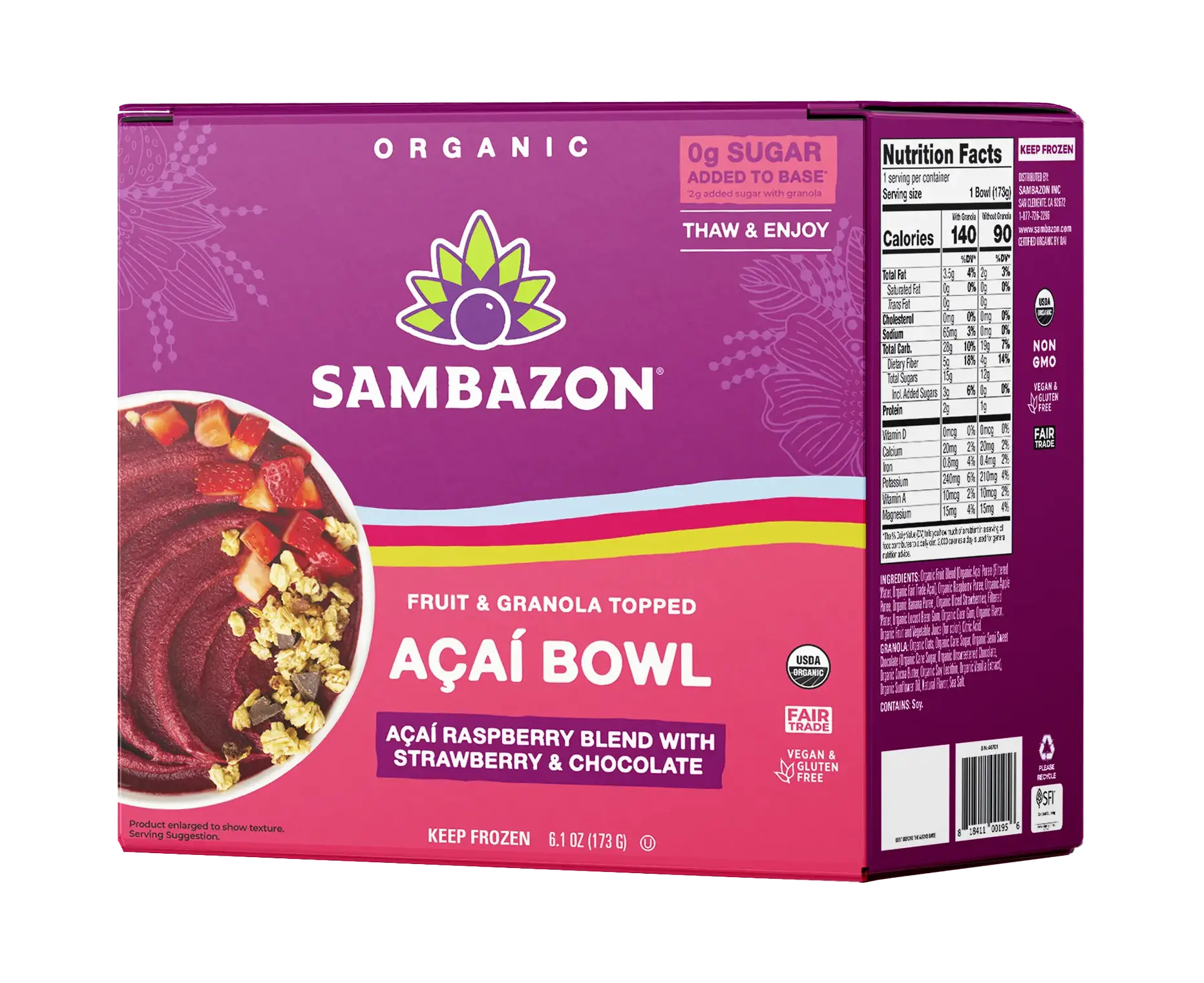 Fruit & Granola Topped Açaí Bowl – Açaí Raspberry Blend