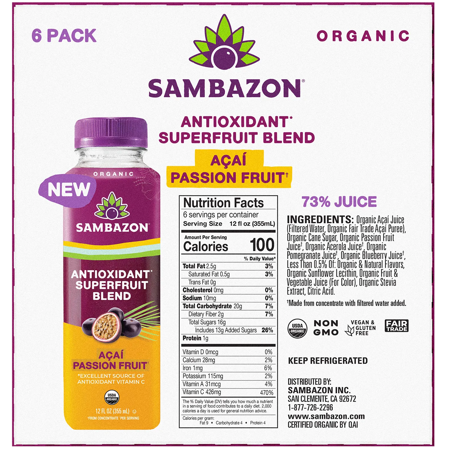Açaí Passion Fruit Antioxidant Superfruit Juice Blend