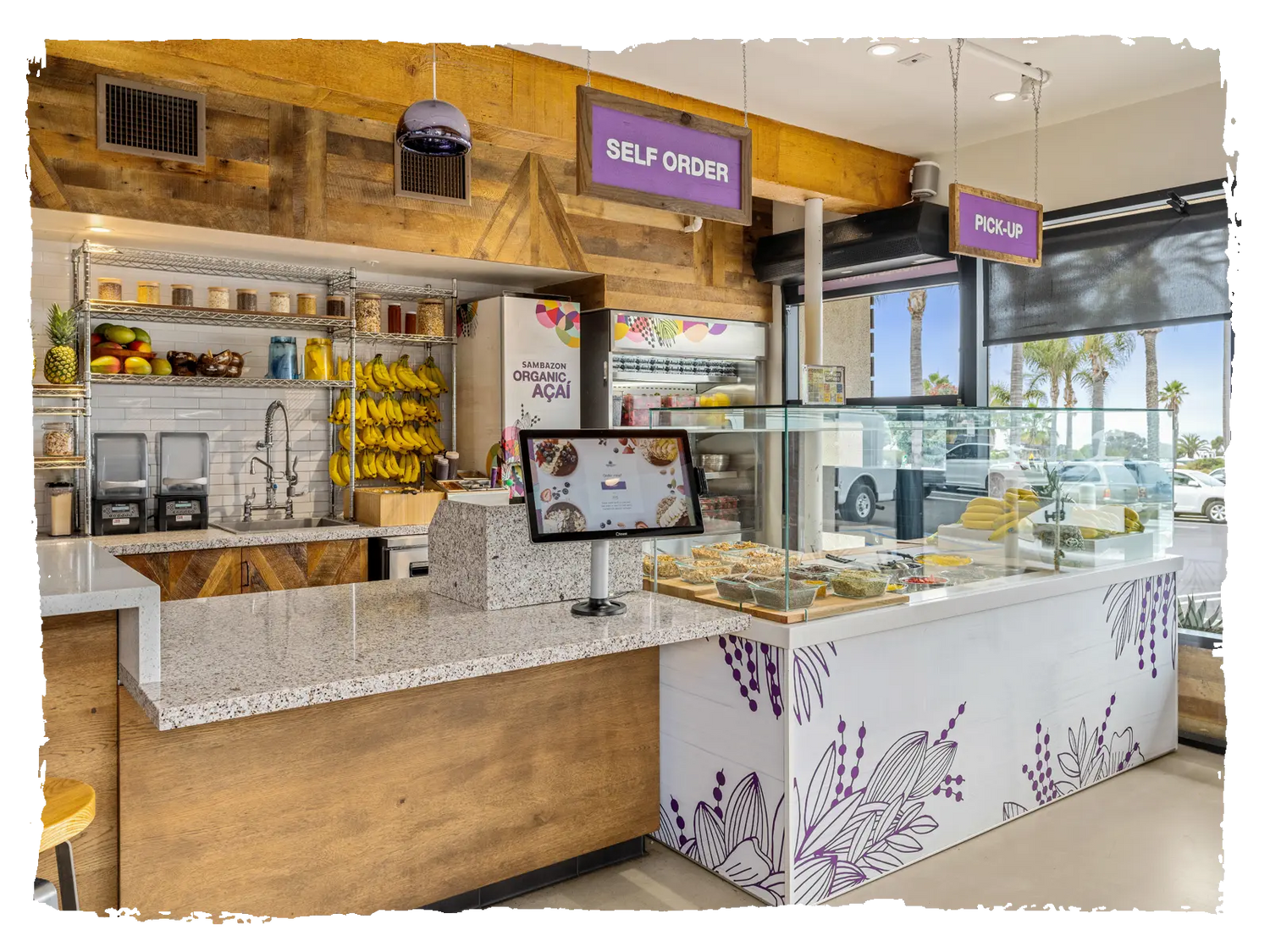 SAMBAZON Bowl Shop Interior of Self Ordering and Pick-up counter