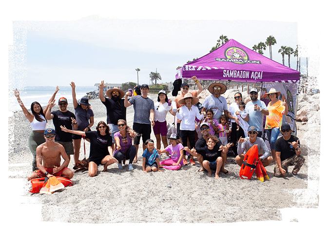 SAMBAZON team at the beach