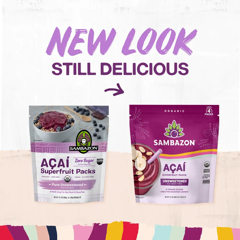 Frozen Acai Puree Unsweetened Packs for Bowls & Smoothies SAMBAZON
