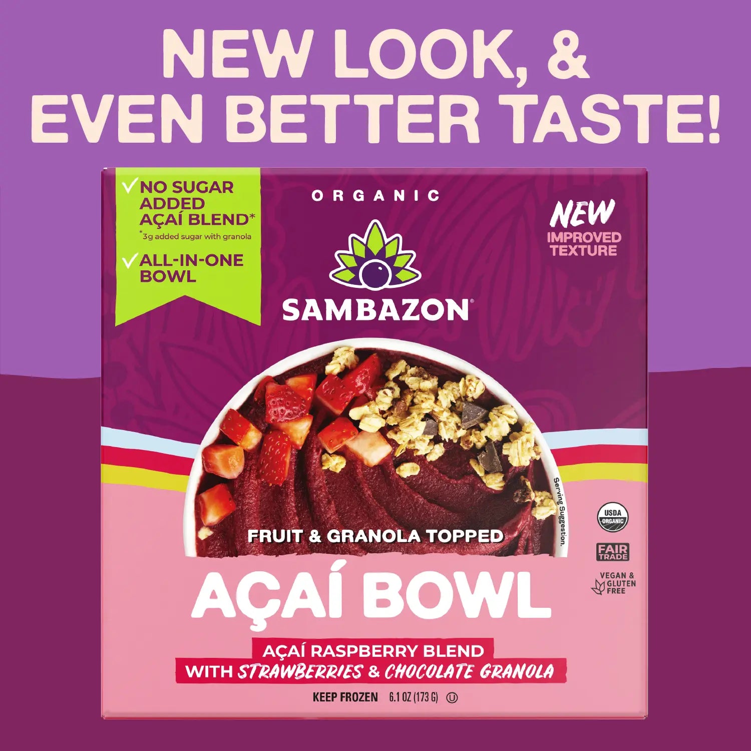 Fruit & Granola Topped Açaí Bowl – Açaí Raspberry Blend