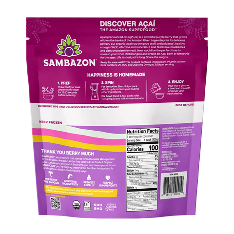 Acai Blend Packets Acai Berry Frozen SAMBAZON