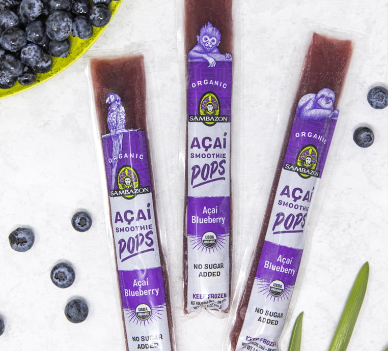 Blueberry Açaí Frozen Smoothie Pops