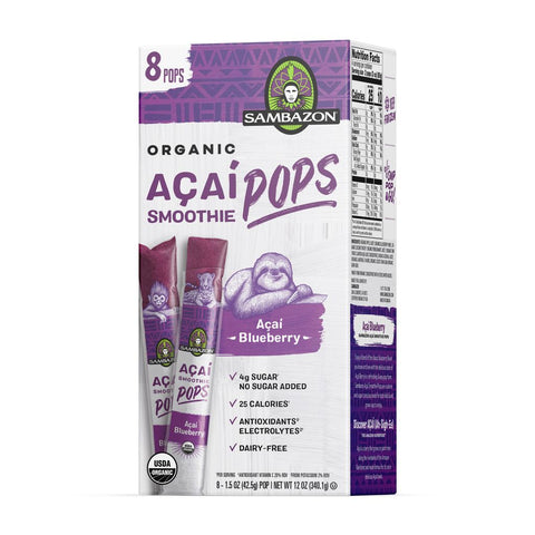 Blueberry Açaí Frozen Smoothie Pops